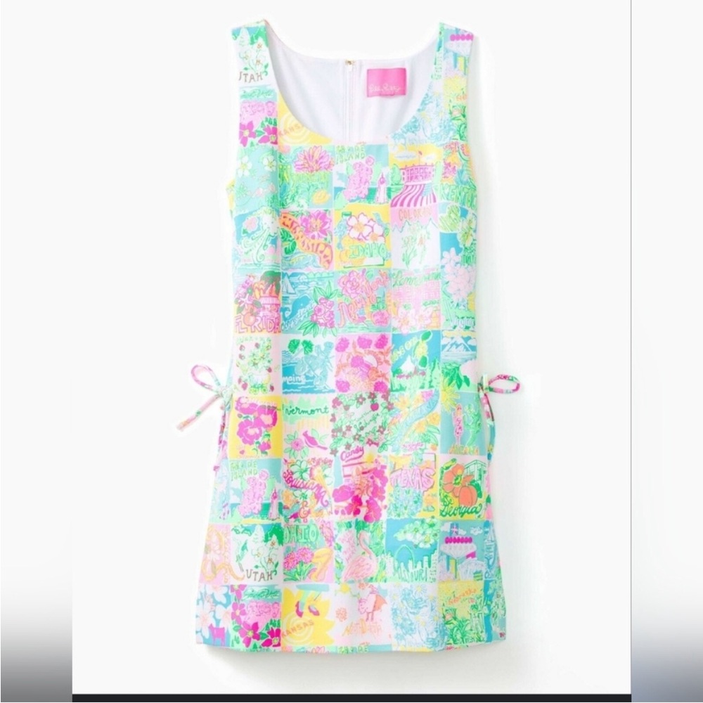 Lilly Pulitzer sammi romper dress state of mind 16 Patchwork dress size 16 NWT - Picture 2 of 5